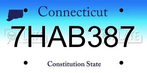 7HAB387 Connecticut License Plate
