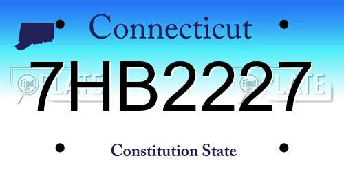 7HB2227 Connecticut License Plate