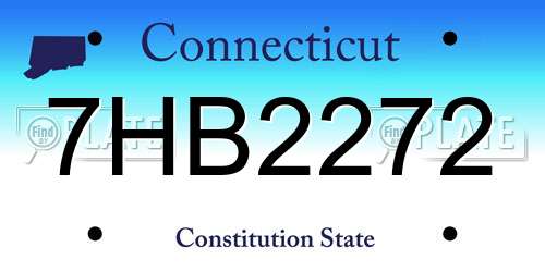 7HB2272 Connecticut License Plate