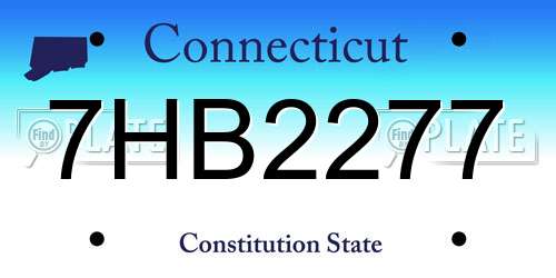7HB2277 Connecticut License Plate