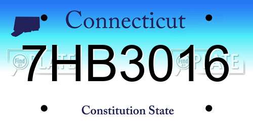 7HB3016 Connecticut License Plate