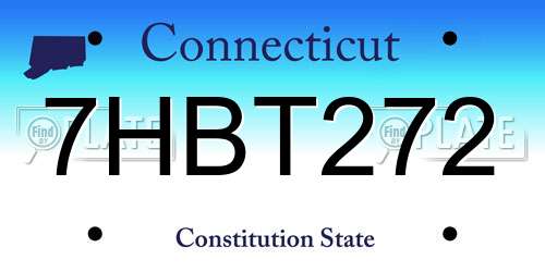 7HBT272 Connecticut License Plate