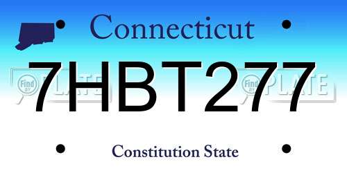 7HBT277 Connecticut License Plate