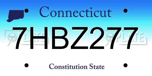 7HBZ277 Connecticut License Plate