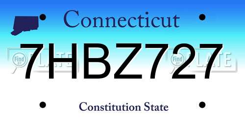 7HBZ727 Connecticut License Plate