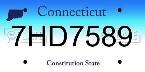 7HD7589 Connecticut License Plate