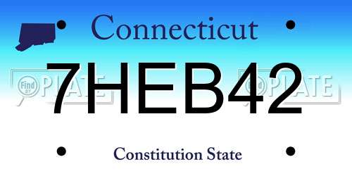 7HEB42 Connecticut License Plate