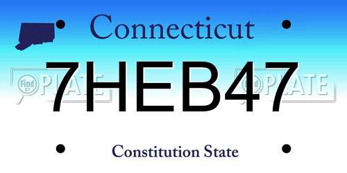 7HEB47 Connecticut License Plate