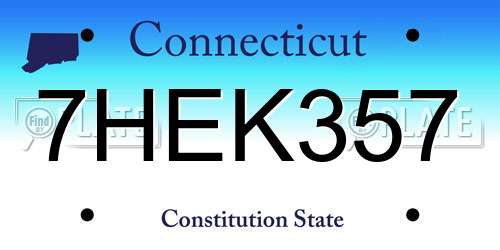 7HEK357 Connecticut License Plate