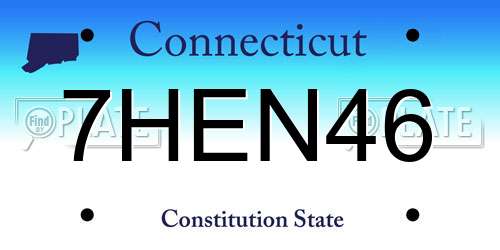 7HEN46 Connecticut License Plate