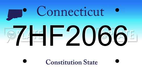 7HF2066 Connecticut License Plate