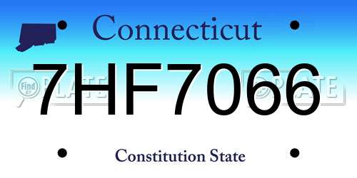 7HF7066 Connecticut License Plate