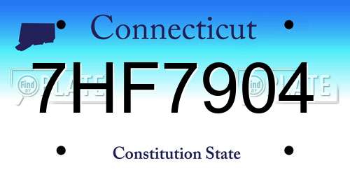 7HF7904 Connecticut License Plate