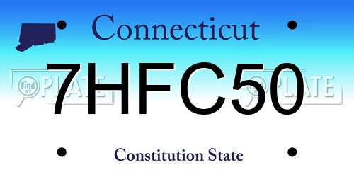 7HFC50 Connecticut License Plate