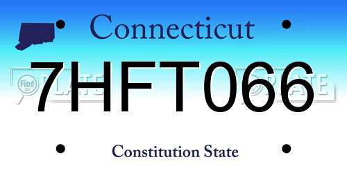 7HFT066 Connecticut License Plate