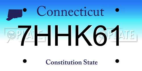 7HHK61 Connecticut License Plate