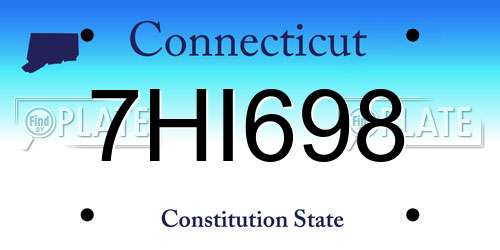 7HI698 Connecticut License Plate