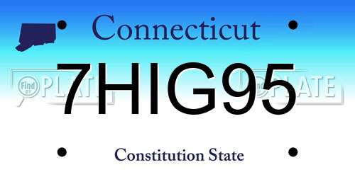 7HIG95 Connecticut License Plate