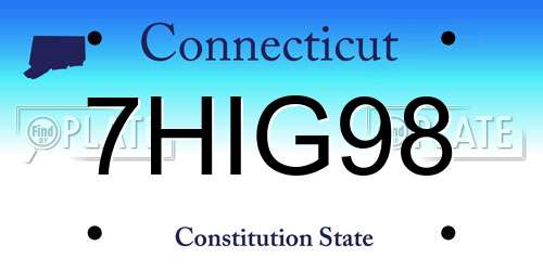 7HIG98 Connecticut License Plate