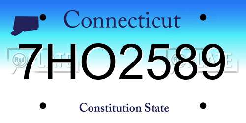 7HO2589 Connecticut License Plate
