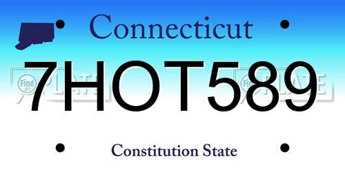 7HOT589 Connecticut License Plate