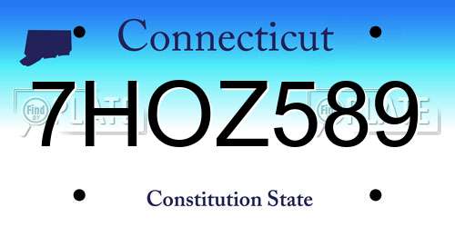 7HOZ589 Connecticut License Plate