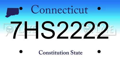 7HS2222 Connecticut License Plate