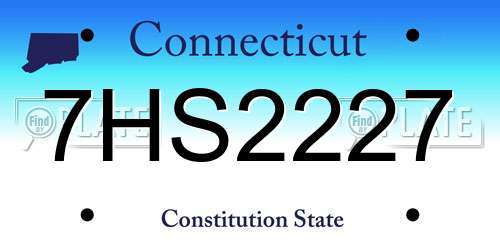 7HS2227 Connecticut License Plate