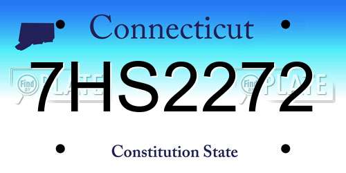 7HS2272 Connecticut License Plate