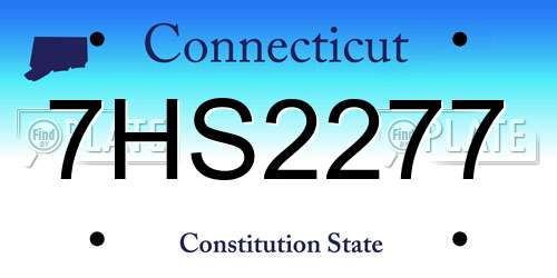 7HS2277 Connecticut License Plate