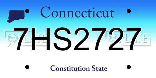 7HS2727 Connecticut License Plate
