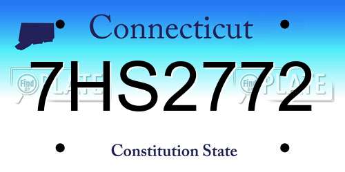 7HS2772 Connecticut License Plate