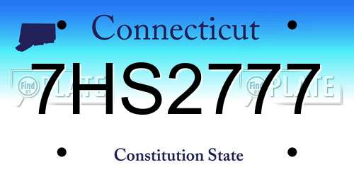 7HS2777 Connecticut License Plate
