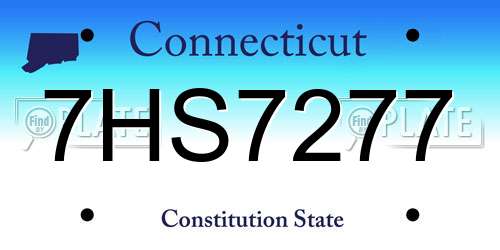 7HS7277 Connecticut License Plate