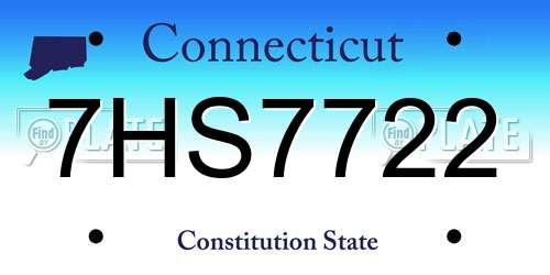 7HS7722 Connecticut License Plate