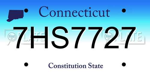 7HS7727 Connecticut License Plate