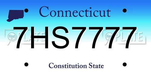7HS7777 Connecticut License Plate
