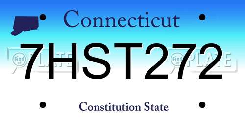 7HST272 Connecticut License Plate