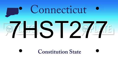 7HST277 Connecticut License Plate