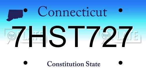 7HST727 Connecticut License Plate
