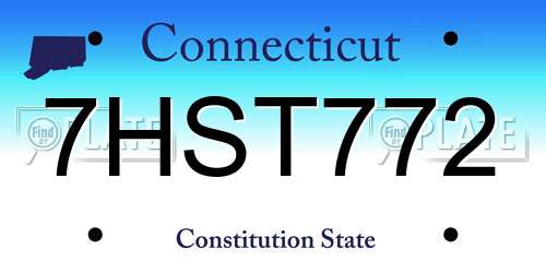 7HST772 Connecticut License Plate