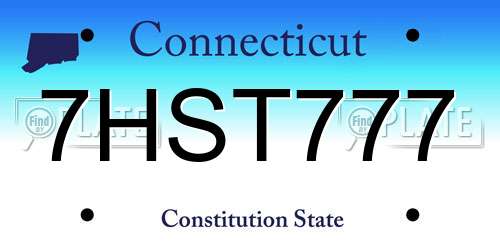 7HST777 Connecticut License Plate