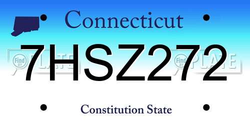 7HSZ272 Connecticut License Plate