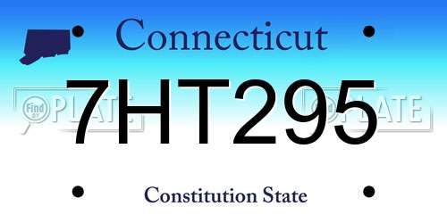7HT295 Connecticut License Plate