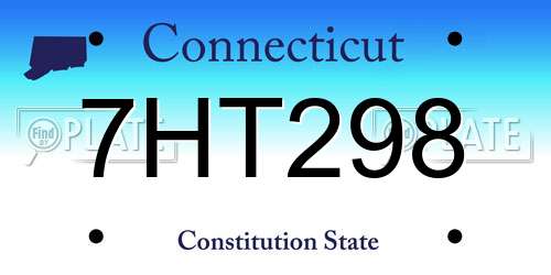 7HT298 Connecticut License Plate