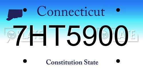 7HT5900 Connecticut License Plate