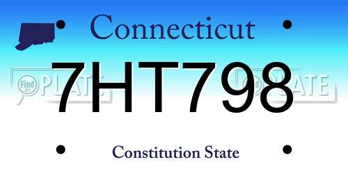 7HT798 Connecticut License Plate