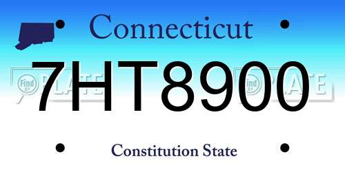 7HT8900 Connecticut License Plate