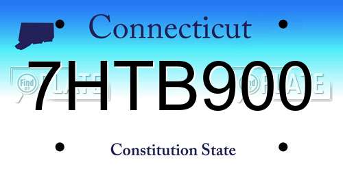 7HTB900 Connecticut License Plate