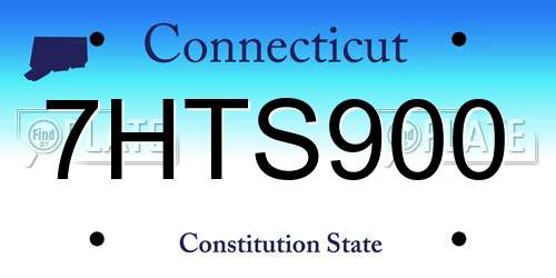 7HTS900 Connecticut License Plate